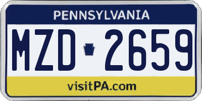 PA license plate MZD2659