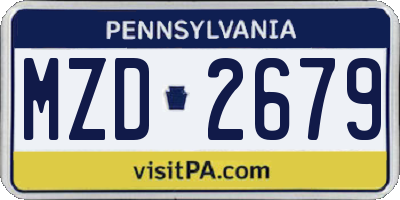 PA license plate MZD2679