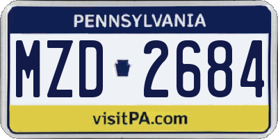 PA license plate MZD2684
