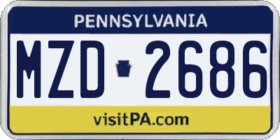 PA license plate MZD2686