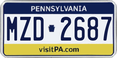 PA license plate MZD2687