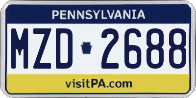 PA license plate MZD2688