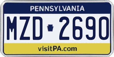 PA license plate MZD2690