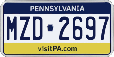 PA license plate MZD2697