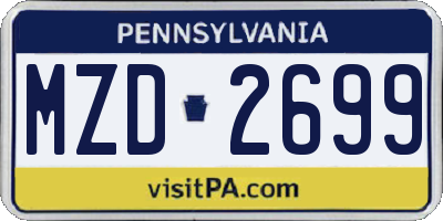 PA license plate MZD2699