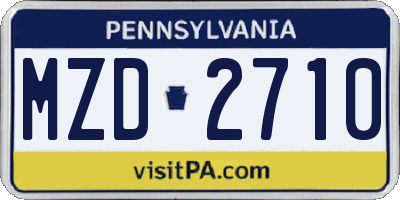 PA license plate MZD2710