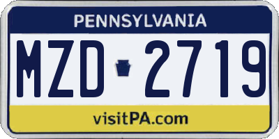 PA license plate MZD2719