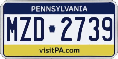 PA license plate MZD2739