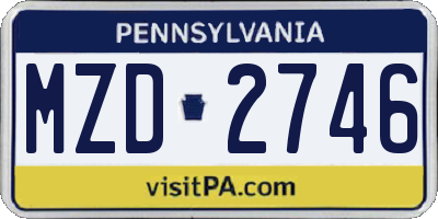 PA license plate MZD2746