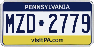 PA license plate MZD2779