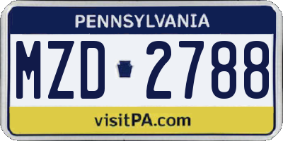 PA license plate MZD2788