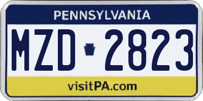 PA license plate MZD2823