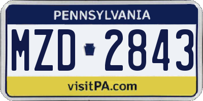 PA license plate MZD2843