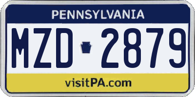 PA license plate MZD2879