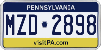 PA license plate MZD2898