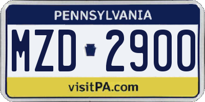 PA license plate MZD2900