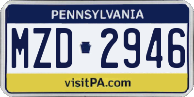 PA license plate MZD2946