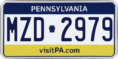 PA license plate MZD2979