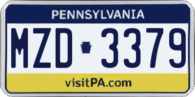 PA license plate MZD3379