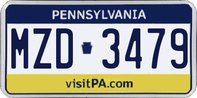 PA license plate MZD3479