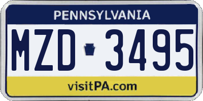 PA license plate MZD3495