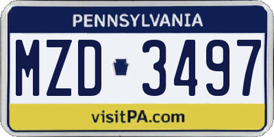 PA license plate MZD3497