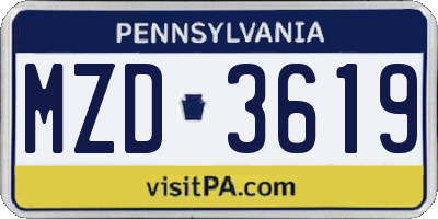 PA license plate MZD3619