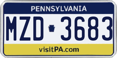 PA license plate MZD3683