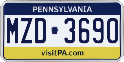 PA license plate MZD3690