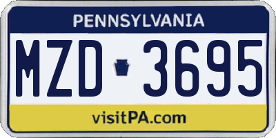 PA license plate MZD3695