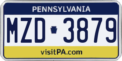 PA license plate MZD3879