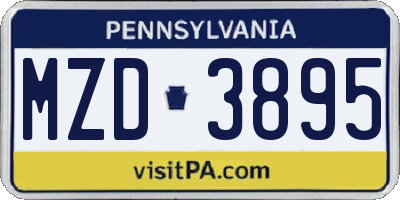 PA license plate MZD3895