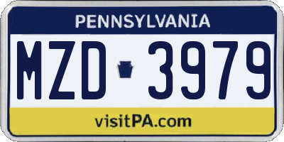PA license plate MZD3979