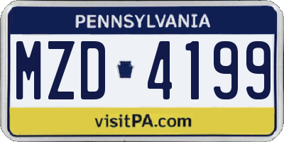 PA license plate MZD4199