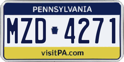 PA license plate MZD4271