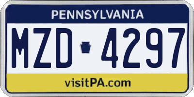 PA license plate MZD4297