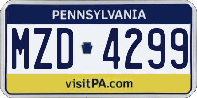 PA license plate MZD4299