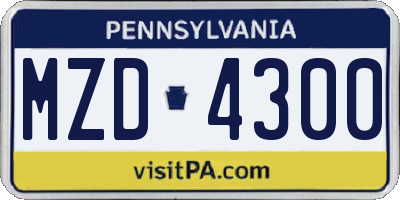 PA license plate MZD4300