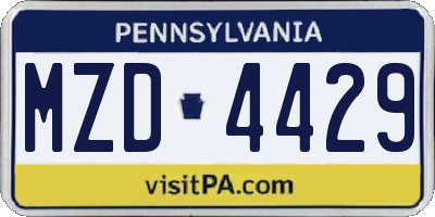 PA license plate MZD4429