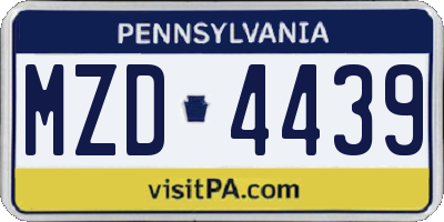PA license plate MZD4439