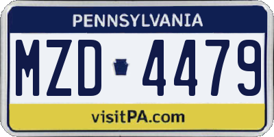 PA license plate MZD4479