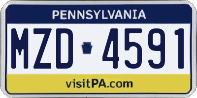 PA license plate MZD4591