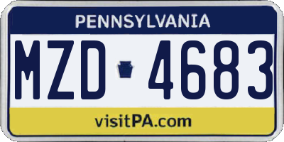 PA license plate MZD4683