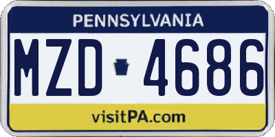 PA license plate MZD4686
