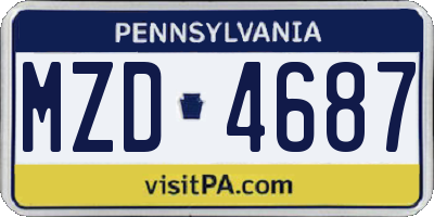 PA license plate MZD4687
