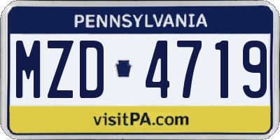 PA license plate MZD4719