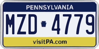 PA license plate MZD4779