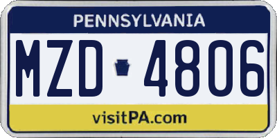 PA license plate MZD4806