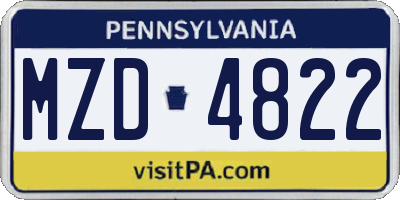 PA license plate MZD4822