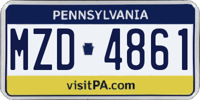 PA license plate MZD4861